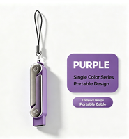 Adaptateur de charge portable mini avec cordon, design compact, connecteur de charge de voyage, couleur unie, accessoire de charge de poche