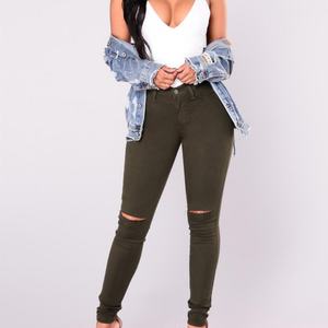 Les dernières tendances en matière de jeans skinny pour femmes à prix réduit, déchirés aux genoux, nouveau design de mode, directement de l'usine - Product Image 6