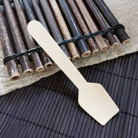 Eco-vriendelijke 96mm houten wegwerp ijs- en yoghurtlepels, mini-scheppen voor feestjes, proeven en samples, met aangepast logo