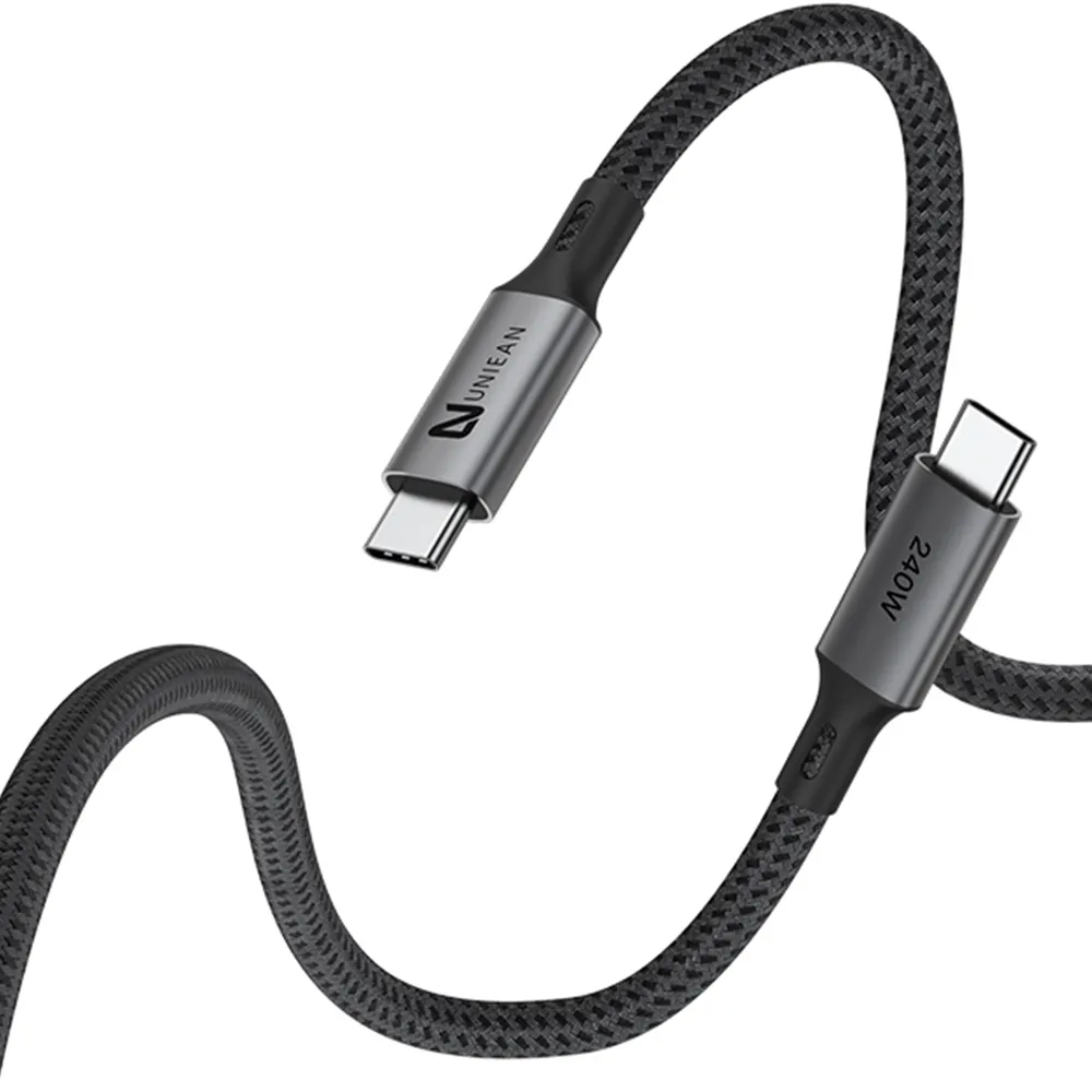Cable trenzado certificado USB4.0, cable de vídeo 8K, PD 240W, USB4, cargador USB DE CARGA RÁPIDA, cable de datos USB C de 40Gbps para Macbook