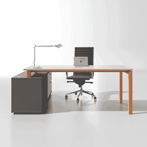 Escritorio de oficina ejecutivo en forma de L, de madera, de diseño simple, moderno y de alta calidad. - Product Image 3