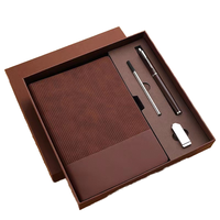 Ensemble de carnets de notes de luxe A5 pour affaires, 4 pièces, couverture en cuir avec logo personnalisé, ensemble de stylos cadeaux, ensemble de papeterie promotionnelle 8/16/32 Go