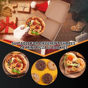 Mini boîtes à <span class=keywords><strong>pizza</strong></span> 5.25x5.25 carré <span class=keywords><strong>Pizza</strong></span> <span class=keywords><strong>Party</strong></span> Favors boîtes Kraft sortir les conteneurs boîtes d'emballage cadeau pour <span class=keywords><strong>pizza</strong></span>, cookie - Product Image 4