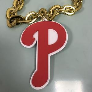 <span class=keywords><strong>Collier</strong></span> chaîne en mousse EVA 3D pour fans de la MLB, logo de l'équipe des Phillies de Philadelphie, style NFL Hip Hop, vente en gros - Product Image 1