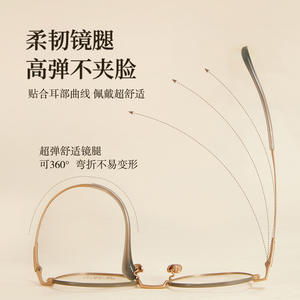 Monturas de Gafas de Titanio Puro Danyang, Modelo 8002, Diseño Octagonal que Adelgaza el Rostro, para Uso General - Product Image 4