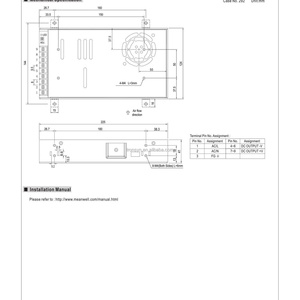 Transformateur élévateur électrique compact Meanwell LRS-600-27 homologué, 600W, sortie unique, protection contre les surcharges et les courts-circuits, 120V à 240V - Product Image 6