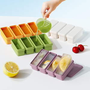 Molde de Silicona para Mantequilla HONGSEN, Ecológico, Rectangular, para Cubitos de Hielo, con Tapa Extraíble, para Congelador - Product Image 1