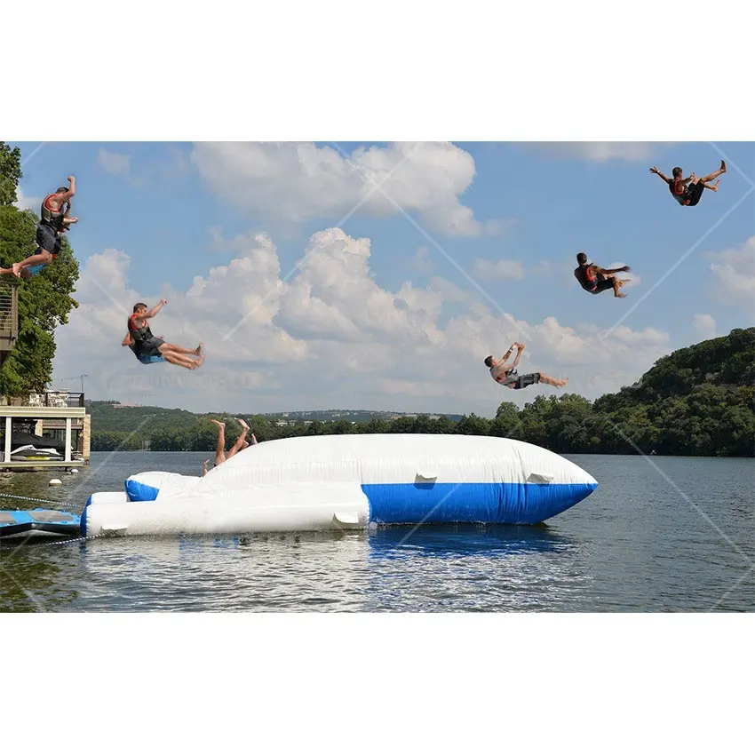 Funworldsport Lake Sport Spel Pvc Drijvende Sprong Kussen Opblaasbare Water Katapult Opblaasbare Blob