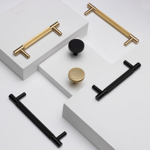 Qiansi HK0054 Luxury Knurled Solid Brass Handle and <strong>Knob</strong> Long Black Pulls for Kitchen Cabinets <strong>Bedrooms</strong> Exterior Outdoor Use - Product Image 4