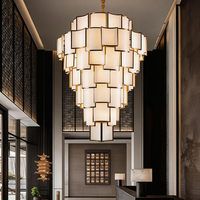 Lustres modernes de grande taille pour escalier, lustre de hall à double hauteur, lustre personnalisé pour hall d'hôtel, lustre moderne