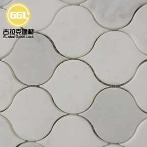 Azulejo de mosaico de mármol con patrón de linterna de mármol gris de mezcla blanca inimitable para decoración de cocina/sala de estar - Product Image 4