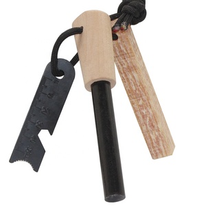 XXL Survivalist Mango de madera Ferro Rod Firestarter Kit con Fatwood Stick para fogata - Product Image 6