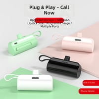Mini Power Bank de Poche à Charge Rapide PD20W avec Prise Intégrée, Écran LED Numérique, Chargeur Portable d'Urgence, Approuvé pour l'Avion
