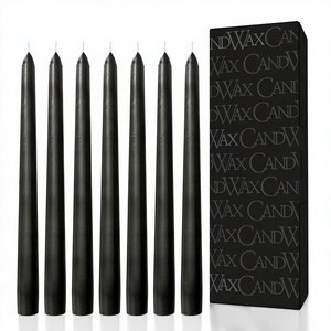 ชุดเทียนพาราฟินแฮนด์เมด CANDWAX ขนาด 12 นิ้ว สำหรับฮาโลวีน จำนวน 12 แท่ง ไม่หยด ไม่มีควัน เผาไหม้ช้า ไม่มีกลิ่น สีดำ - Product Image 3