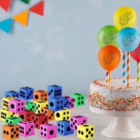 Juego de Dados de Espuma Grandes Cuadrados, Paquete de 24, Temática de Números Coloridos, para Niños, Mejora las Habilidades Matemáticas, Diversión en el Aula y Fiestas