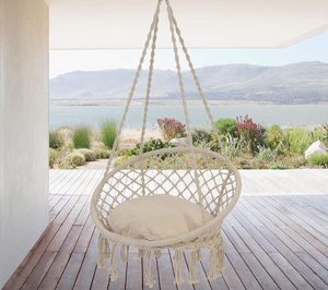 Fauteuil <span class=keywords><strong>suspendu</strong></span> en corde de coton, design moderne, mobilier d'extérieur, siège balançoire en métal, capacité 300 LBS, pour parc, école, salon - Product Image 6