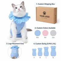 Traje de recuperación para gatos, elegante y popular, de algodón suave y elastano, con longitud de torso ajustable, que bloquea infecciones bacterianas, para después de la cirugía y desanudación.
