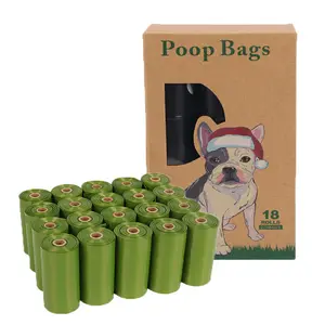 Alta Qualidade Pet Supplies 100% Biodegradável Personalizado Impresso Portátil Pet Produtos De Limpeza Dog Poop Bag Sustentável 1000 Rolls