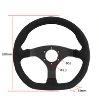 Volante de Carreras Universal de 6 Pernos, Antideslizante, de Cuero y Aluminio, para Simulación de Conducción de Autos de Carreras