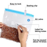 Sac de conservation alimentaire en plastique réutilisable pour la maison, sac sous vide avec pompe manuelle et pinces de scellage