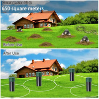 Répulsif à rats sonique à piles imperméable pour l'extérieur, répulsif à taupes, répulsif à serpents, à campagnols, à gaufres, pointes pour pelouse et jardin