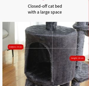 Modern lüks XL kedi kulesi tırmalama sütunu temel gri yüksek tırmanma kapalı kedi ağacı büyük yetişkin kediler için ev Sisal kağıt - Product Image 4