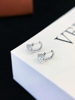 Boucles d'oreilles en diamant de laboratoire 1 carat, classiques à 4 griffes, couleur D, taille brillant, certifiées IGI, bijoux fins pour mariage, cadeau