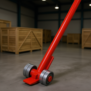 Palanca de levantamiento de acero de 5 pies de longitud, punta plana, resistente, con ruedas para levantar objetos - Product Image 2