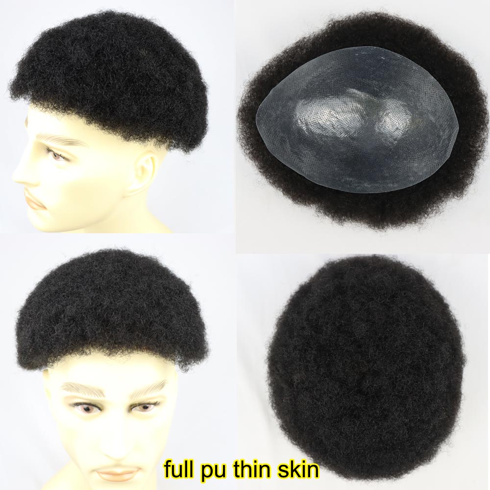 parrucchino in pelle sottile afro riccio