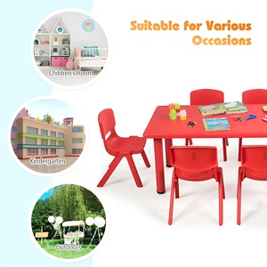 Juego <span class=keywords><strong>de</strong></span> Mesa y Silla para Niños <span class=keywords><strong>de</strong></span> Jardín <span class=keywords><strong>de</strong></span> Infancia a Precio Económico, Muebles para Aula, Mesa y Silla Rectangulares <span class=keywords><strong>de</strong></span> Plástico para Niños en Venta - Product Image 3