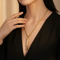 Collier pendentif en acier inoxydable en forme de balle, urne commémorative pour animaux de compagnie, bijoux couleur or pour cendres