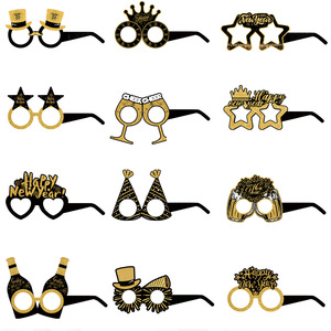 Gafas de Año Nuevo, Gafas de Fiesta Elegantes con Diseño Brillante, Artículos de Fiesta de Papel con Estampado Brillante para la Decoración de la Fiesta de Nochevieja 2027 - Product Image 6