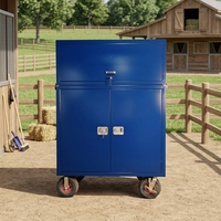 Armoire de rangement à roulettes en métal robuste grande capacité pour équipement équestre, casier à sellerie verrouillable avec tiroirs