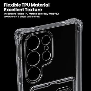 Custodia Sottile in TPU Morbido Toocki con Slot per Schede Integrato, Antiurto e Anticaduta, Sensazione di Telefono Nudo per Serie <span class=keywords><strong>Samsung</strong></span> S21-24 - Product Image 4
