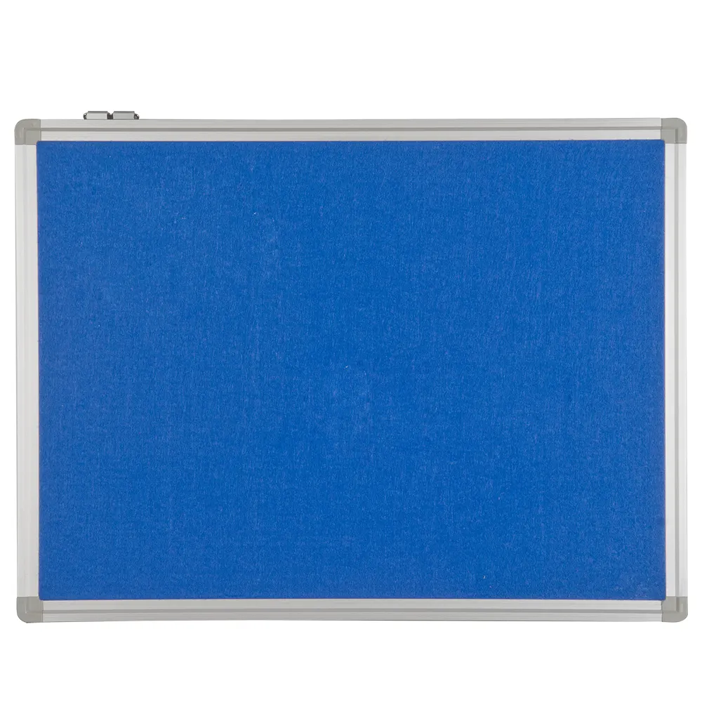 Panneau de feutres bleus à cadre en aluminium GBB-005 pour bureau, panneau de tissu magnétique