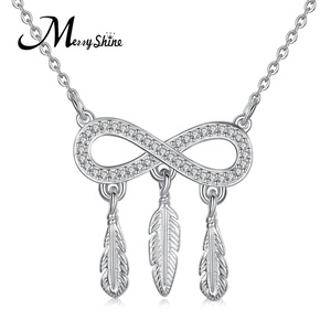 925 de plata esterlina amor eterno mejores amigos <span class=keywords><strong>para</strong></span> <span class=keywords><strong>siempre</strong></span> pluma COLLAR COLGANTE - Product Image 1