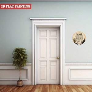 Plaque murale en aluminium ronde de 20 cm avec rennes de Noël festifs, décoration métallique pour la saison des fêtes, idéale pour les fêtes sur le thème du pays des merveilles hivernales - Product Image 4