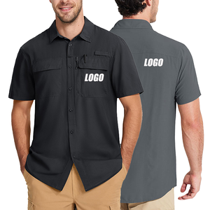 Camisa de Pesca Táctica de Verano para Hombre con Logotipo Personalizado OEM al por Mayor - Camisa de Trabajo de Manga Corta de Poliéster 100% Transpirable de Secado Rápido - Product Image 1
