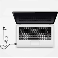 Portable USB Mini Microphone 1.5m Revers Lavalier Mic Clip-on Externe Boutonnière Microphones pour Ordinateur Portable Enregistrement Chat