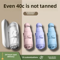 Mini parapluie portable coupe-vent de haute qualité avec pochette Logo personnalisé Bonne protection UV par le fabricant-pour le voyage