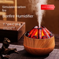 Diffuseur d'arômes portable 5V à flamme volcanique simulée, humidificateur d'air USB pour usage domestique, en plastique