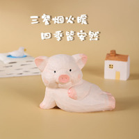 Ornements en bois, petits cochons douillets sculptés à la main, mignons, pour la décoration de bureau et de la maison, produits transfrontaliers très demandés