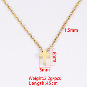 Perles en Acier inoxydable Croix Pendentif Collier 3*8mm Croix Charme Jésus <span class=keywords><strong>christ</strong></span> collier Plaqué Or Collier pour Hommes et Les Femmes - Product Image 2