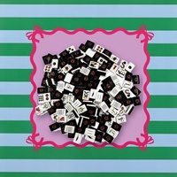 Jeu de Mahjong Américain Halloween Spider, tuiles de Mahjong en acrylique, tapis de Mahjong antidérapant, jeu pour 4 joueurs pour réunion familiale d'Halloween