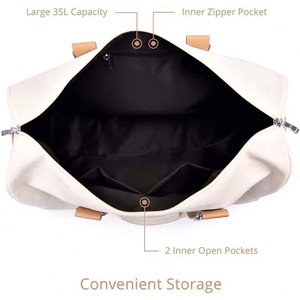 Bolsa de viaje resistente BSCI, bolsa de fin de semana negra con compartimento para zapatos - Product Image 5