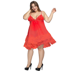 <span class=keywords><strong>Blud</strong></span> Và Màu Đỏ Phụ Nữ Nightdress Sexy Treo Đồ Lót Váy Lớn Chất Béo Mm Đồ Ngủ Ren Cộng Với Kích Thước Phụ Nữ Áo Ngủ Đồ Lót - Product Image 4