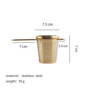 Fábrica Atacado Portátil Aço Inoxidável Chá Dourado Infusor Mini Filtro De Chá Doméstico Conjunto para Fazer Chá - Product Image 6
