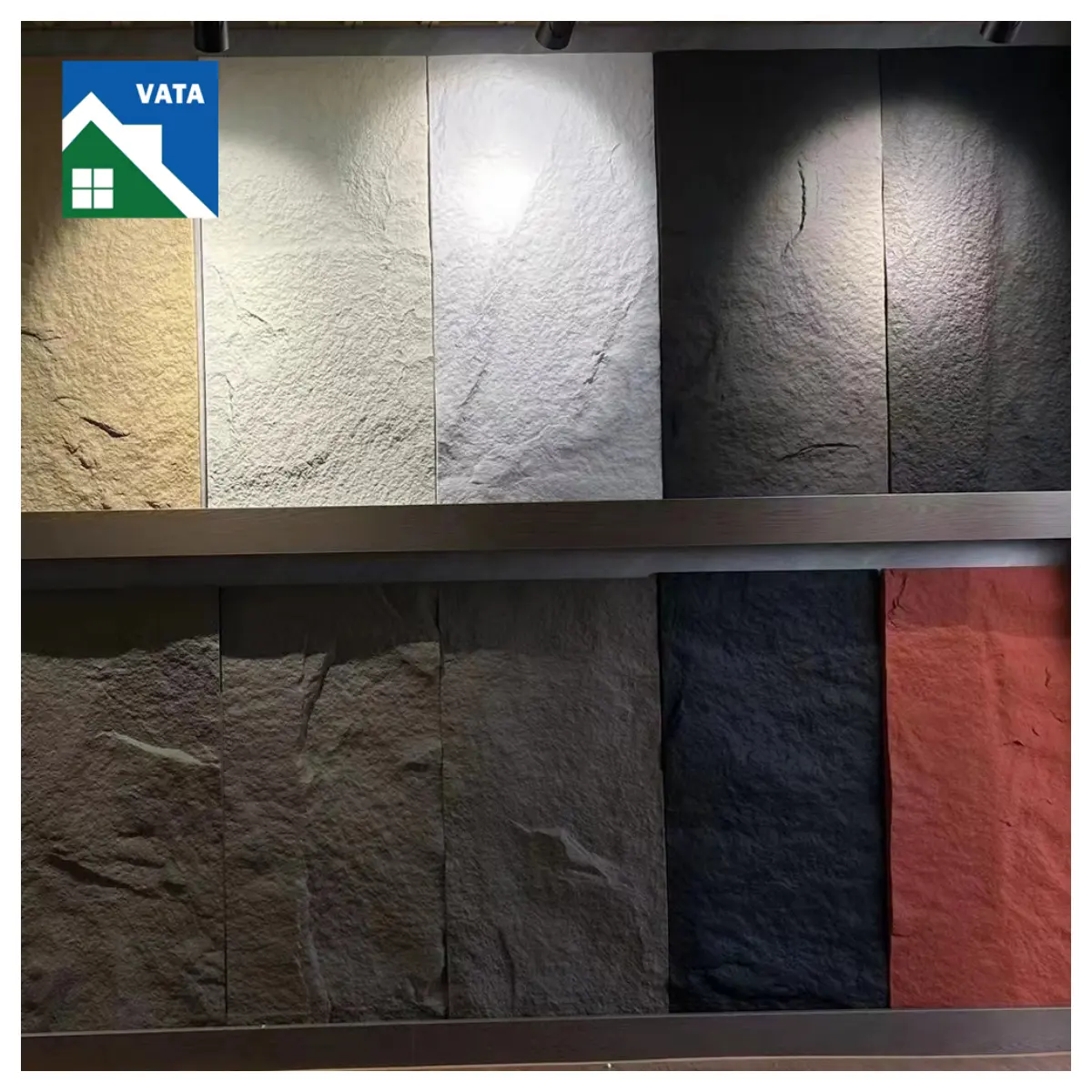 Painel de parede de pedra PU de cores diferentes de pedra artificial de poliuretano à prova de fogo de design moderno