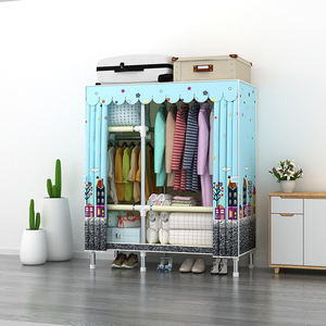 Armario <span class=keywords><strong>de</strong></span> lona <span class=keywords><strong>de</strong></span> 130cm <span class=keywords><strong>de</strong></span> <span class=keywords><strong>ancho</strong></span> para dormitorio, puerta corredera doble, portátil, organizador <span class=keywords><strong>de</strong></span> almacenamiento artesanal, armario <span class=keywords><strong>de</strong></span> ropa <span class=keywords><strong>de</strong></span> tubería <span class=keywords><strong>de</strong></span> Metal - Product Image 2