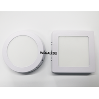 Plafonnier moderne, cadre fin sans cadre, carré, downlight Cri70 Hpf 0.9 6w 12w 18w 24w, montage en surface, panneau LED plat, 12 pouces